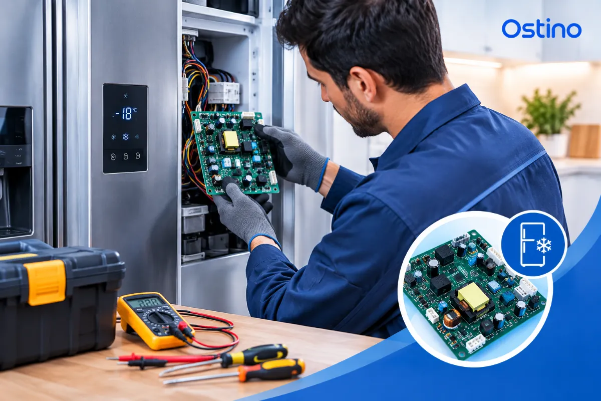 تعمیر و بررسی علت خرابی برد یخچال توسط تکنسین متخصص